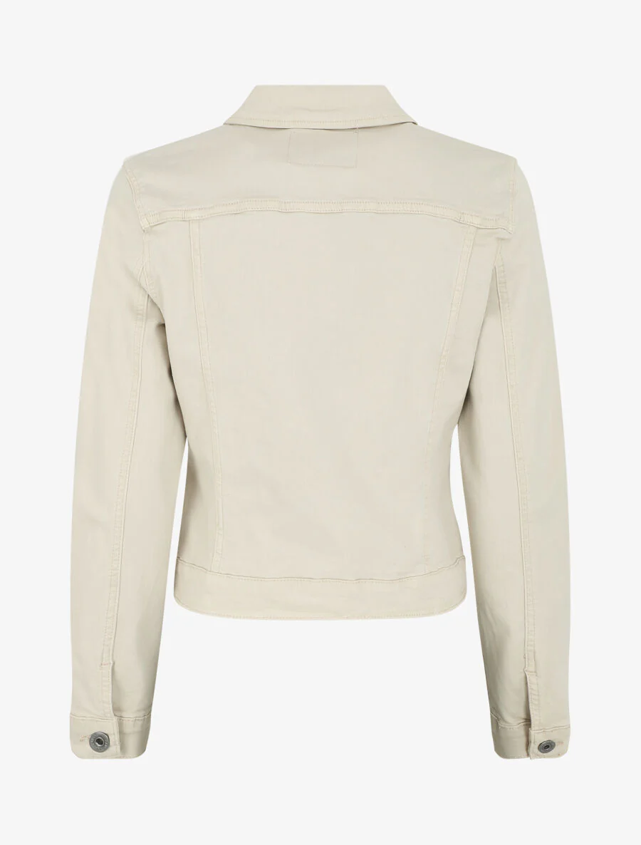 Veste unie en jean - Beige - Image 2