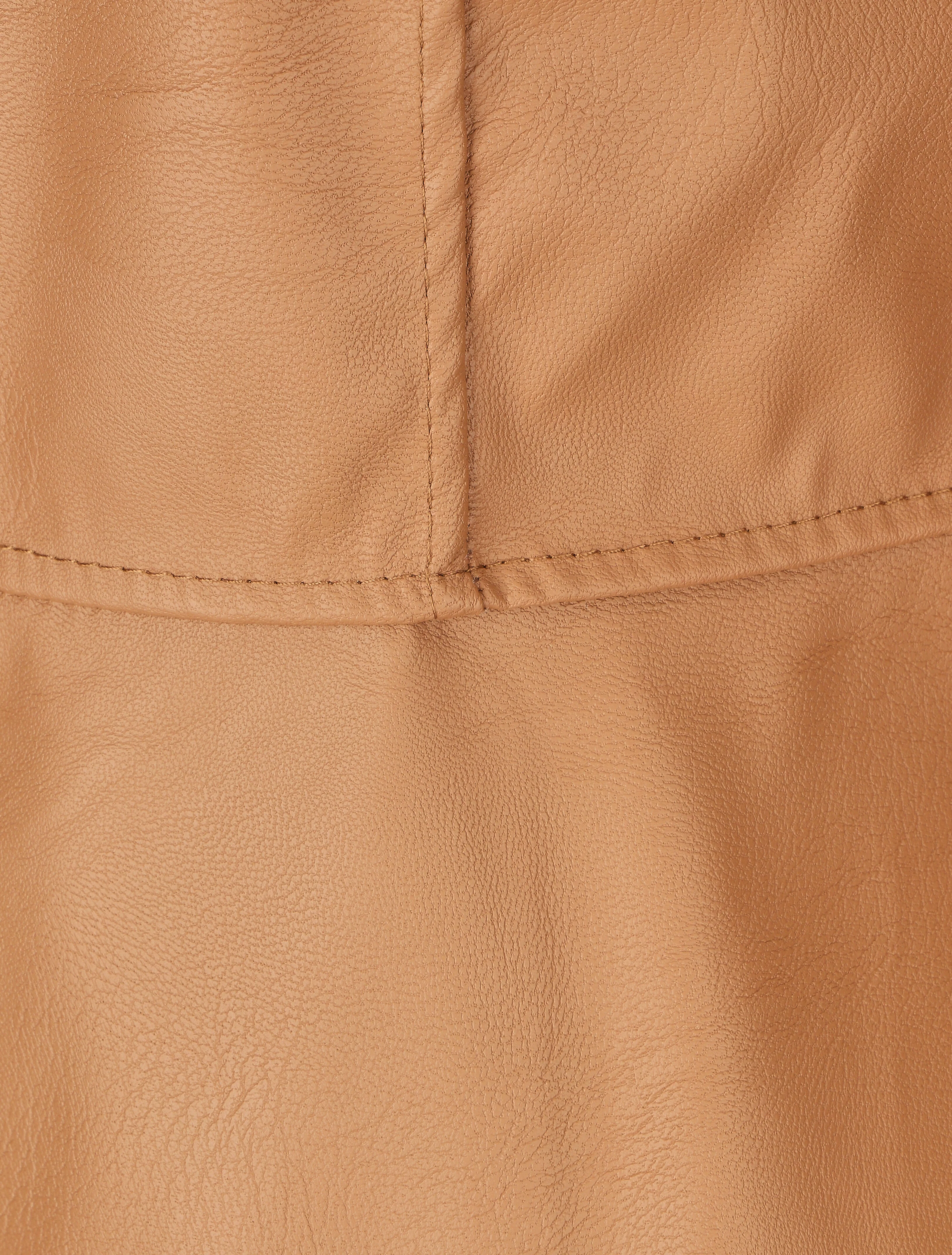 Veste zippée en simili - Camel - Image 3