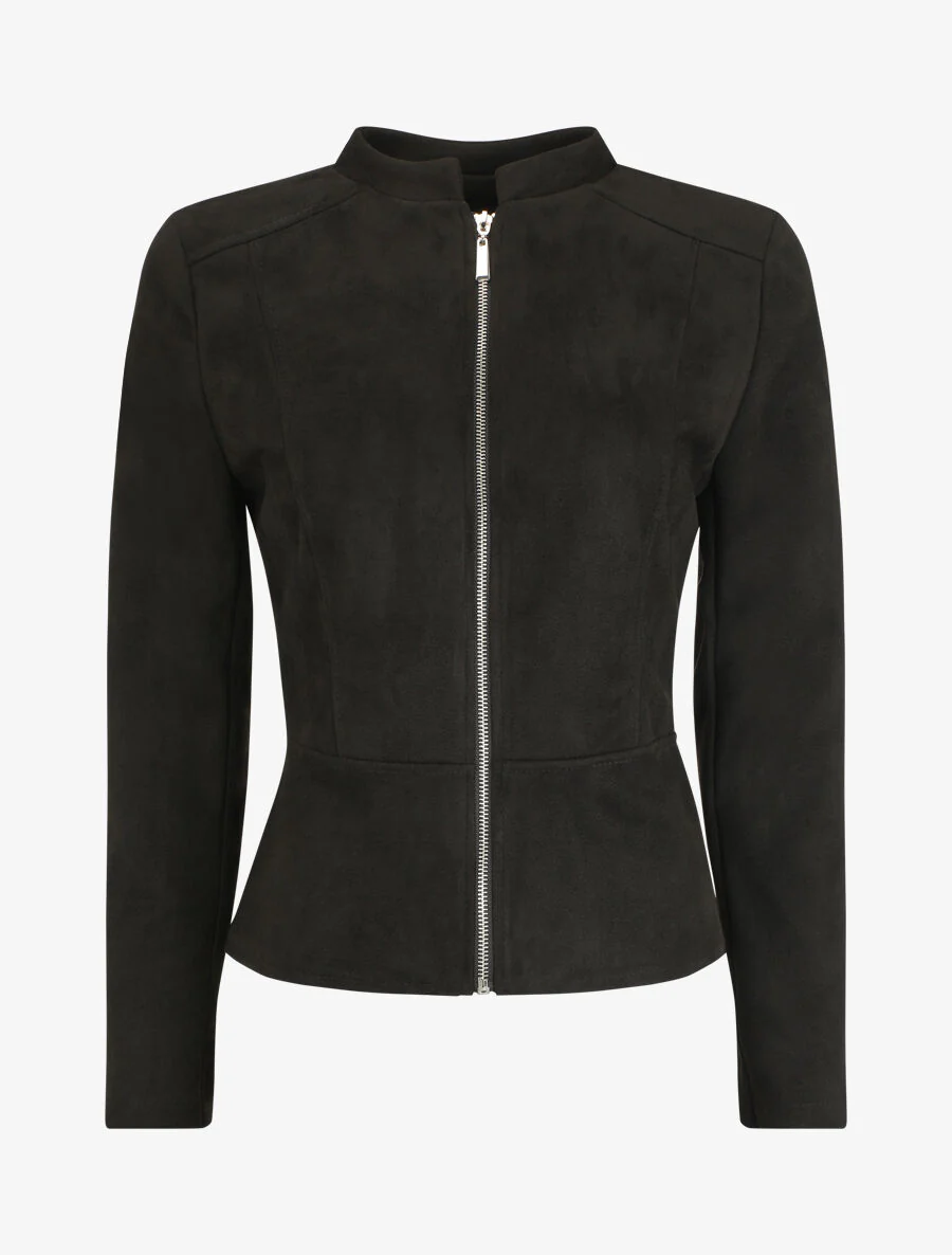 Veste zippée en suédine - Noir
