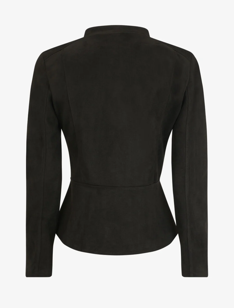 Veste zippée en suédine - Noir - Image 2