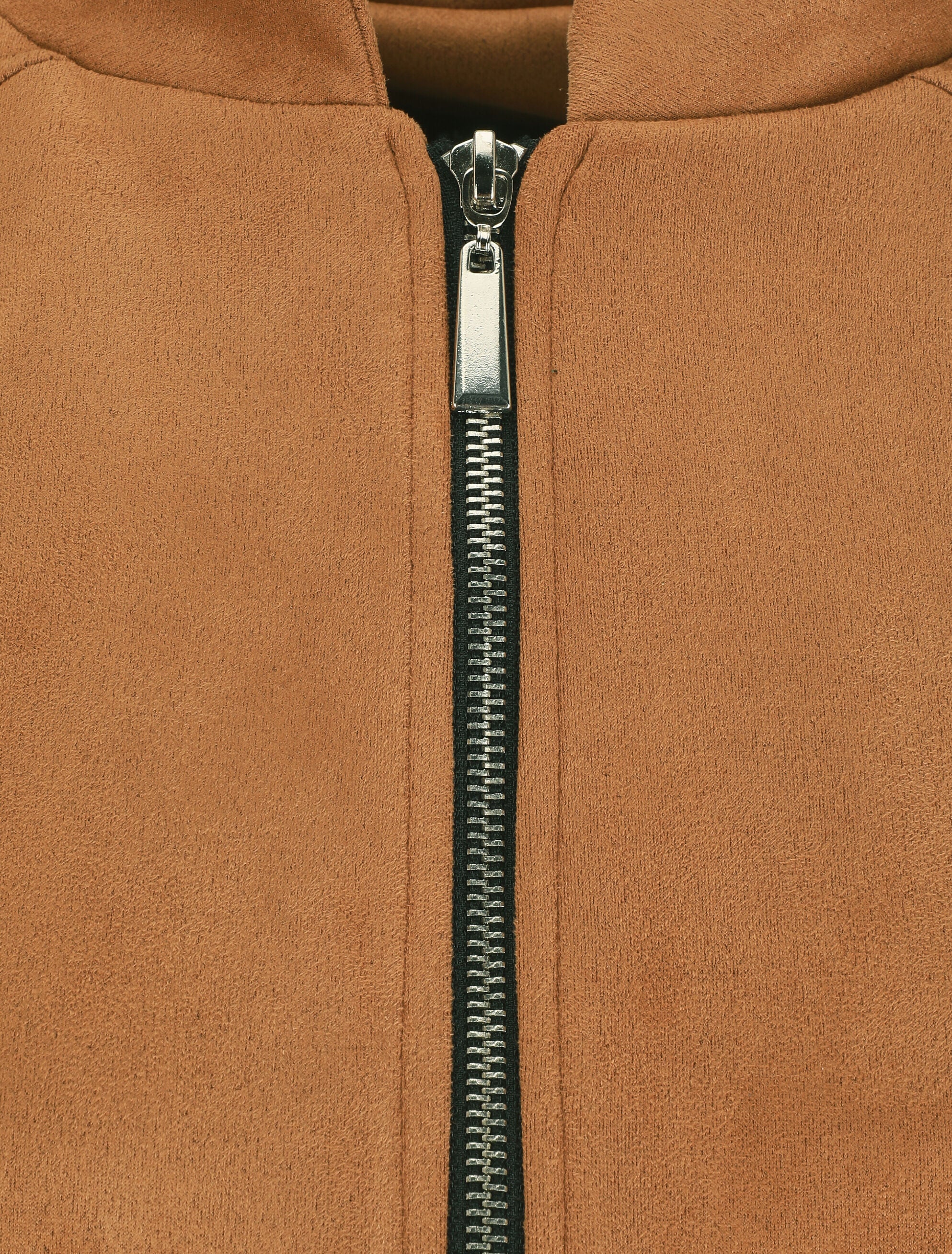 Veste zippée en suédine - Camel - Image 4